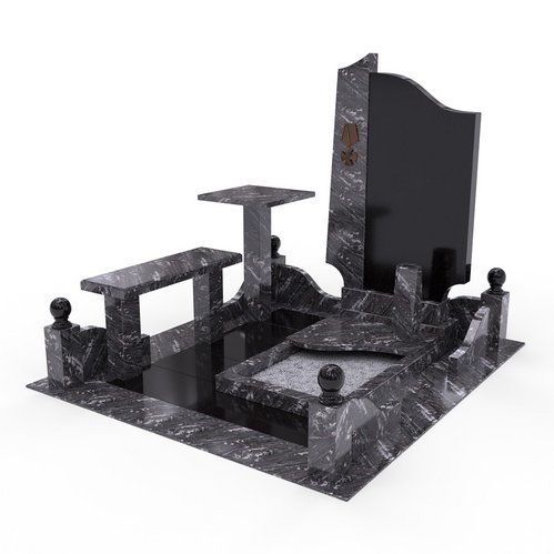Мемориальный комплекс Доблесть Гранатовый Амфиболит+Габбро 1800*2000